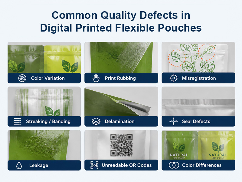 Common quality defects in digital printed flexible pouches