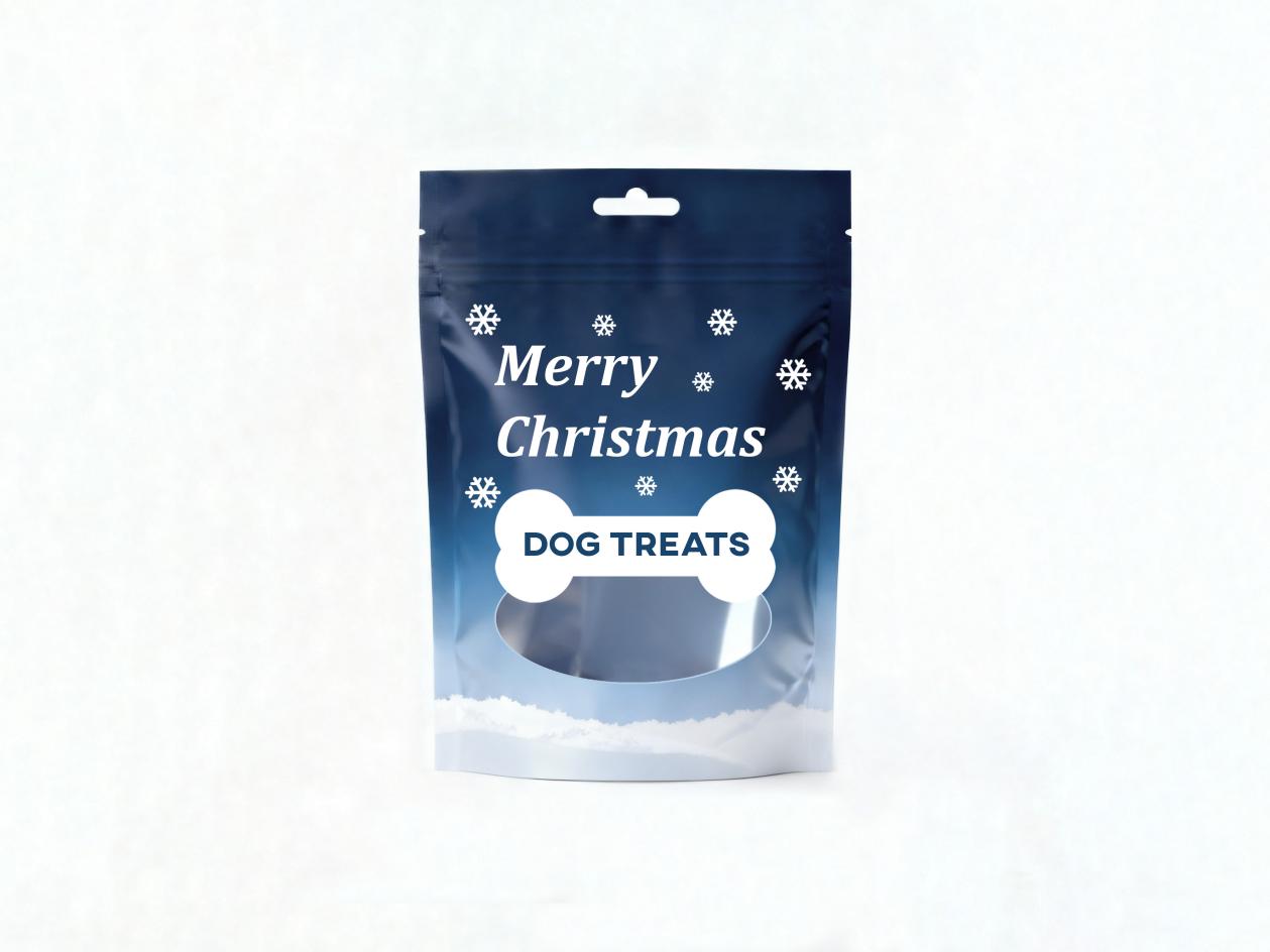 Christmas dog treat stand-up pouch
