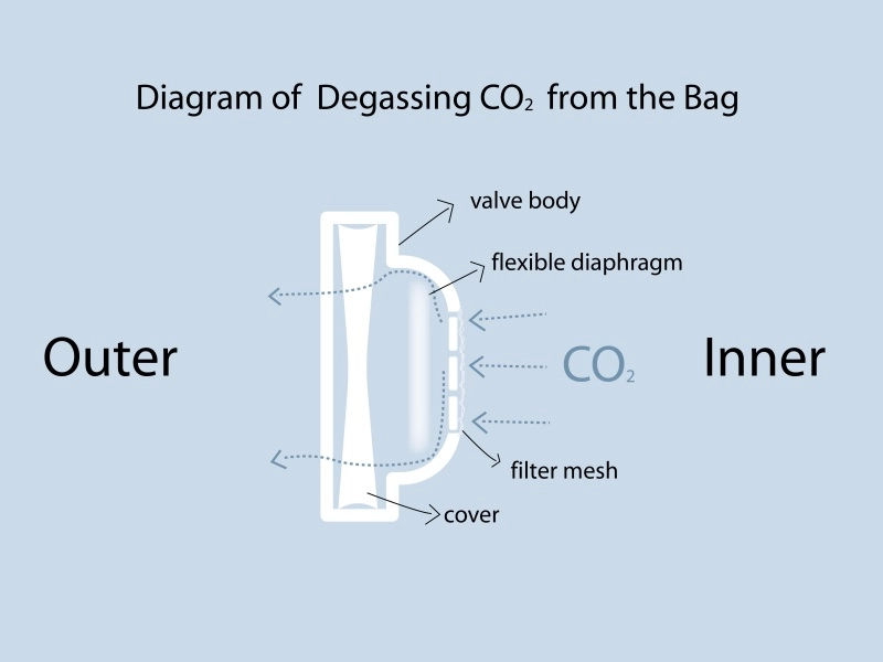 diagram of degassing CO2 from the bag gaoaog