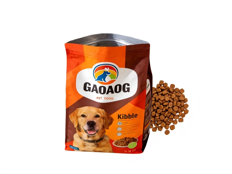 kibble packaging flat bottom bag pet food packaging