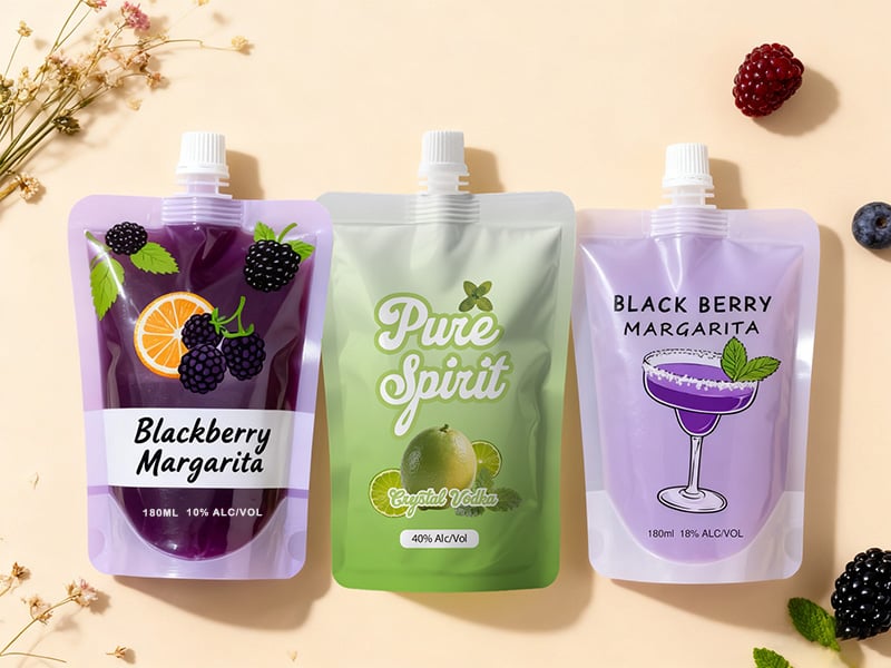 Estruturas de materiais de alta barreira incluem PET/AL/NY/PE ou PET/AL/PE. Estes podem bloquear eficazmente o oxigênio, o vapor d&#39;água e os raios ultravioleta, prolongando a vida útil dos produtos. A impressão em filme de alumínio pode aprimorar a percepção da marca. É o material de embalagem ideal para bebidas alcoólicas prontas para consumo (bebidas pré-misturadas, coquetéis, vinho, cerveja e destilados premium). A estrutura típica do material reciclável é o monomaterial PE/PE de grau alimentício. Atende às normas de embalagens sustentáveis ​​dos mercados europeu e americano e é a escolha preferida para tendências ambientais. Algumas bebidas com baixo teor alcoólico (água com gás, coquetéis, vinho de frutas) podem ser embaladas neste material.