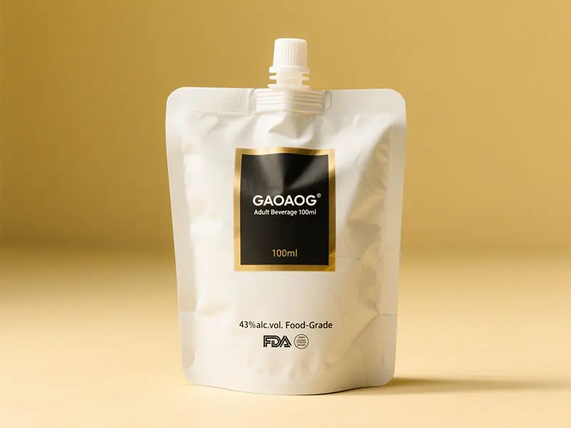 Gold-embossed wine bag design