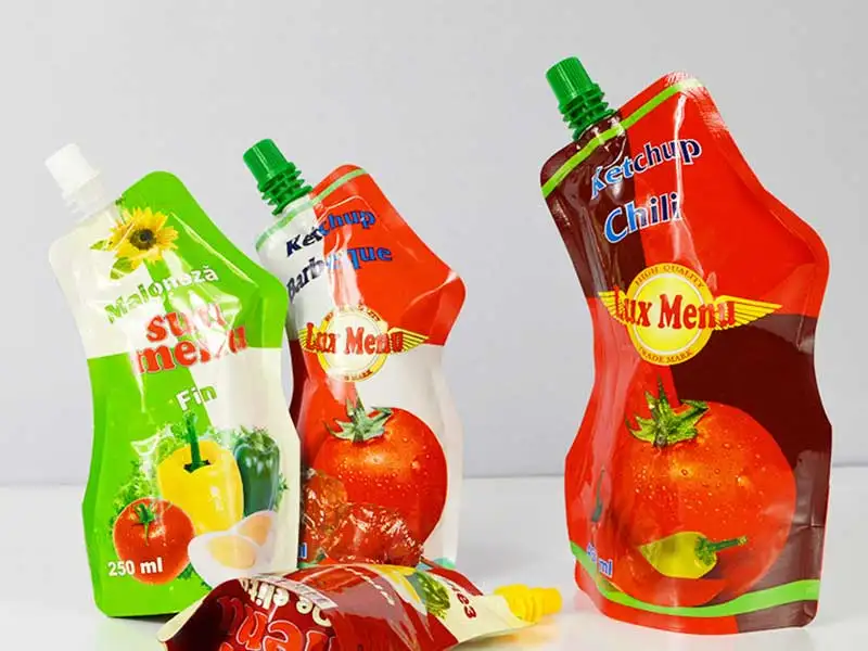 sacchetto con beccuccio sagomato per ketchup e peperoncino