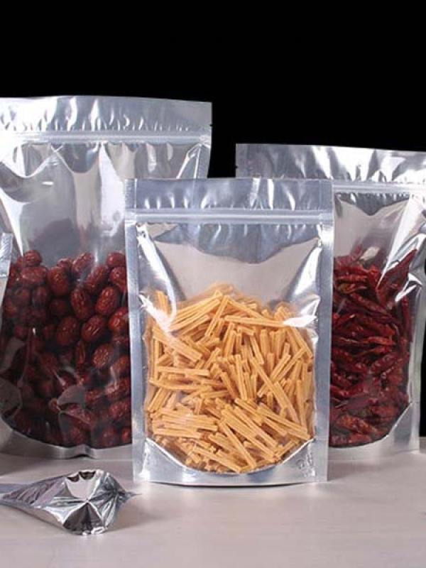 blank foil transparent stand up pouch in stock