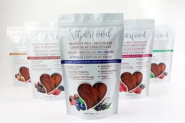 busta stand up stampata in digitale per cioccolato chaud sain