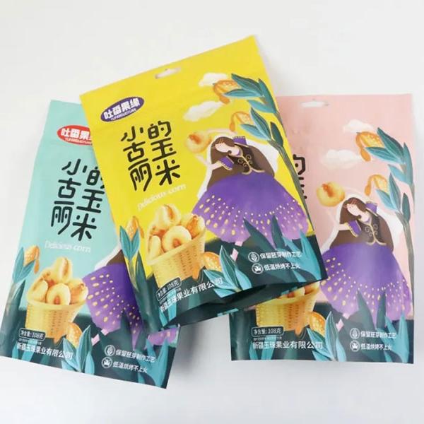 digital printed stand up pouch with zipper for popcorn 