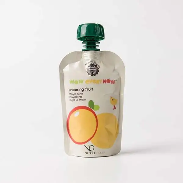 round corner spout pouch for unboring fruit 